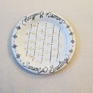 "Season's Greeting" decoraing plate - hand made.
